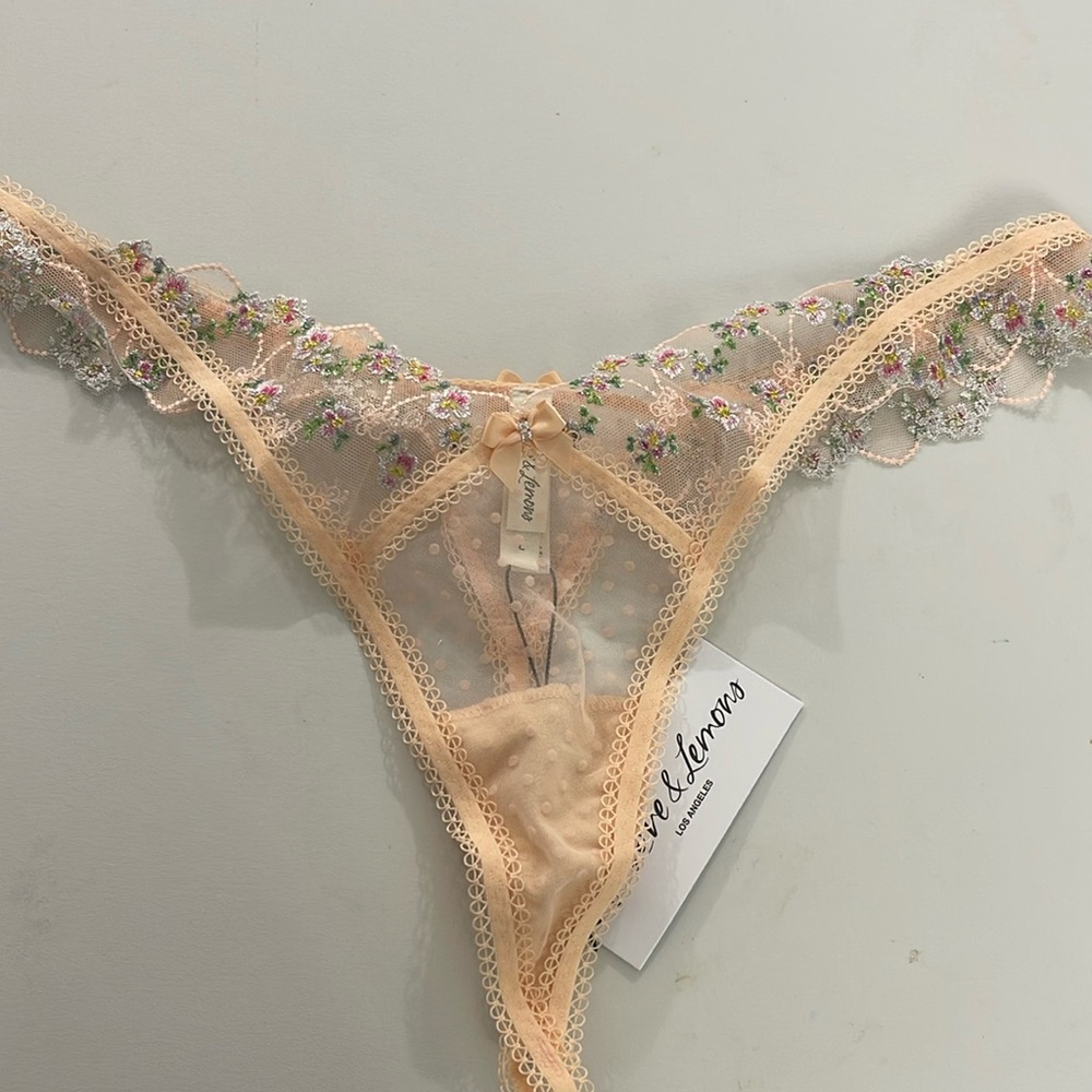 For Love and Lemons Peach Thong (L)